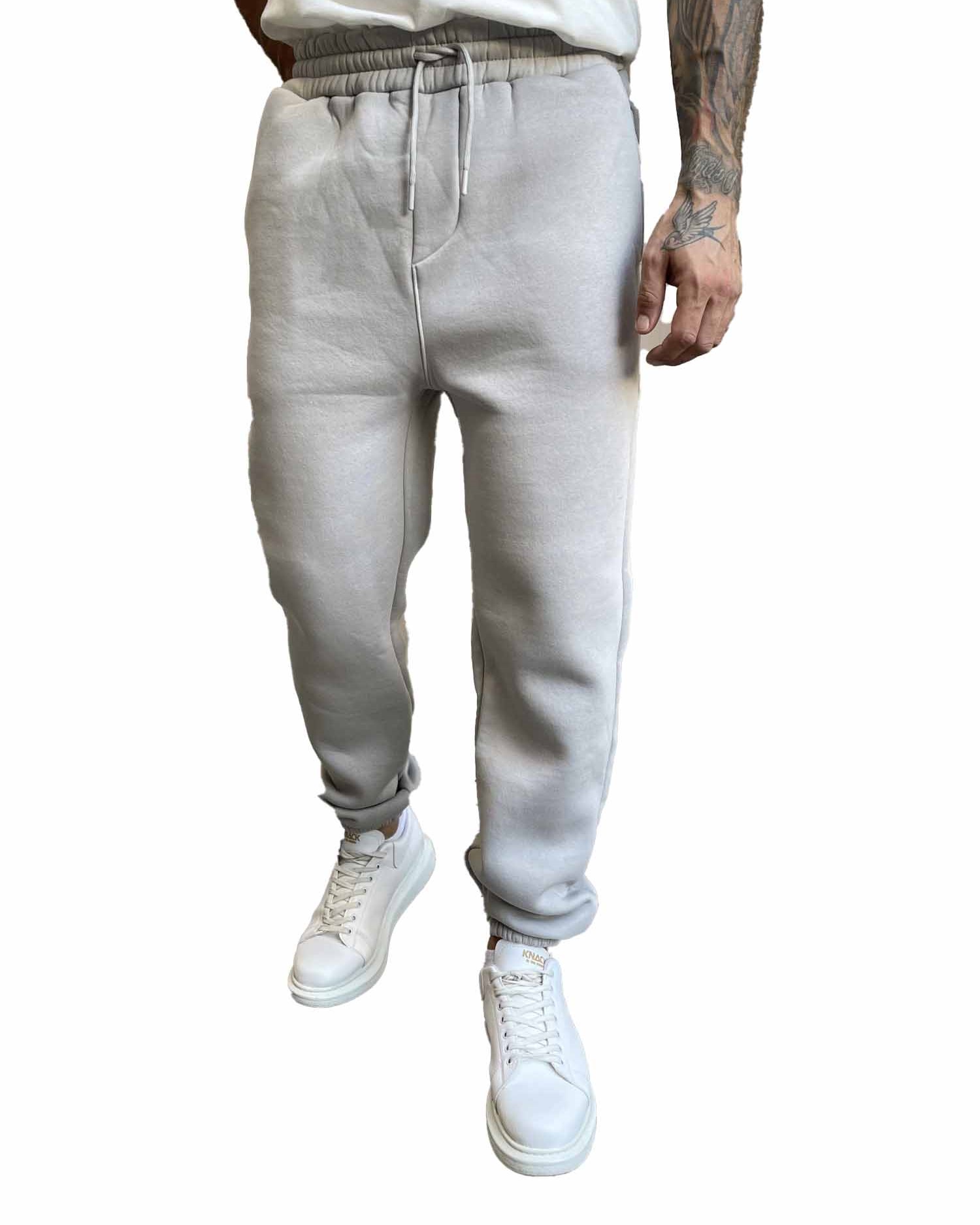 Ανδρικό γκρι παντελόνι φόρμας με λάστιχο ES26001G φωτογραφία